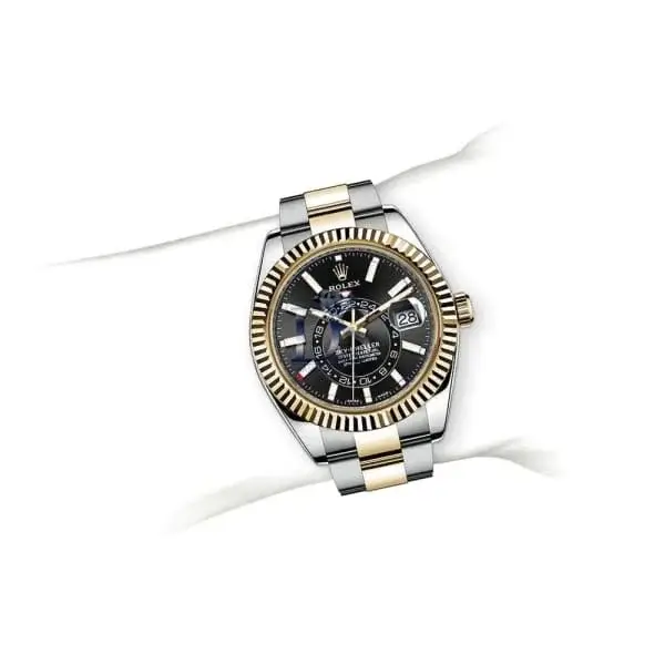 Rlx Sky-Dweller 18K Yellow Gold Black Dial Men’s Watch Ref# 326933-0002 - image 2