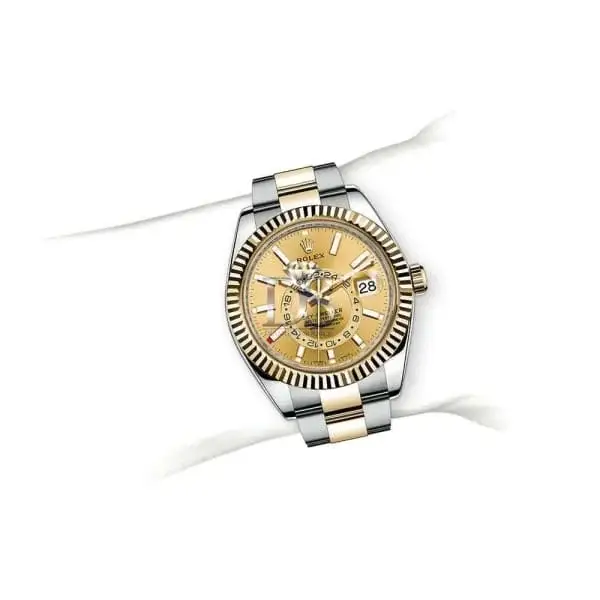 Rlx Sky-Dweller Automatic Men’s 18kt Yellow Gold Champagne Dial Oyster Watch 326933-0001 - image 2