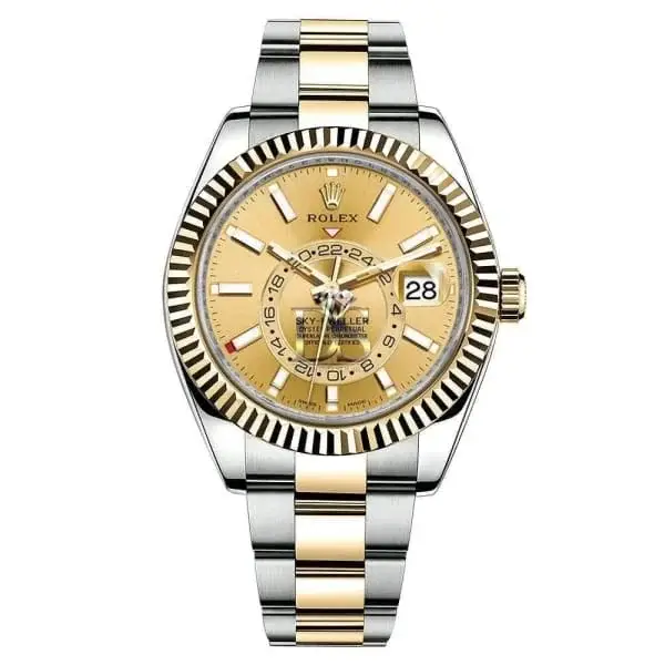 Rlx Sky-Dweller Automatic Men’s 18kt Yellow Gold Champagne Dial Oyster Watch 326933-0001 - image 1