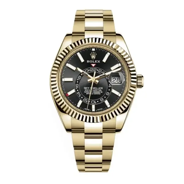 Rlx Sky-Dweller Black Dial Automatic 18kt Yellow Gold Watch 326938-0004 - image 1