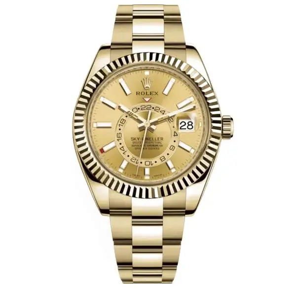 Rlx Sky-Dweller Champagne Dial, 18kt Yellow Gold Watch 326938-0003 - image 2