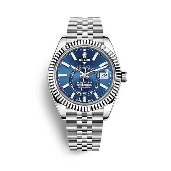 Rlx Sky Dweller Blue Dial 18K White Gold Bezel Steel Jubilee Men’s Watch 326934 - image 1