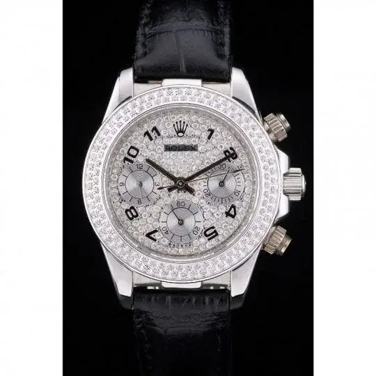 Rw Daytona Lady Stainless Steel Case Crystal Studded Bezel Crystal Studded Dial - View 4