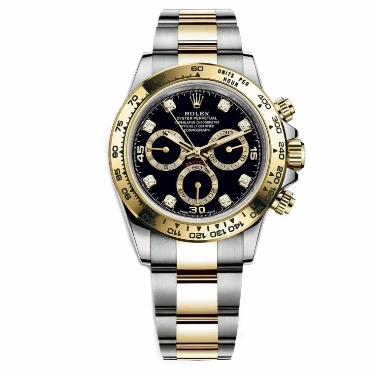 Rx Cosmograph Daytona 116503-0011 Black Diamond Oyster Steel and Gold Watch - image 1