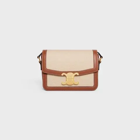 TEEN TRIOMPHE BAG IN TEXTILE AND CALFSKIN NATURAL / TAN - image 1