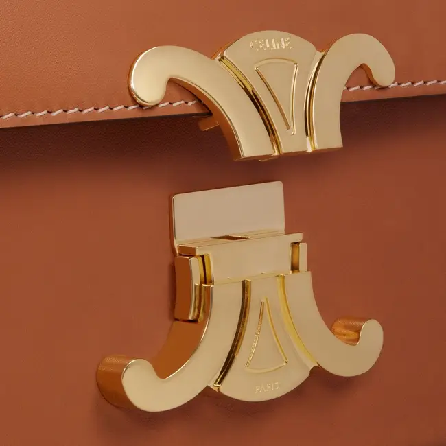 TRIOMPHE SHOULDER BAG IN NATURAL CALFSKIN TAN - image 2