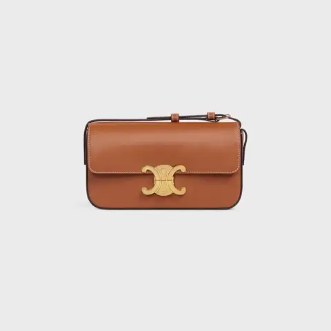TRIOMPHE SHOULDER BAG IN NATURAL CALFSKIN TAN - image 3