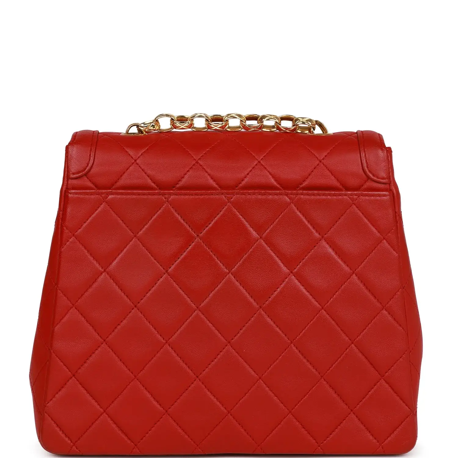 Vintage CC Trapeze Flap Bag Red Lambskin Gold Hardware - image 2
