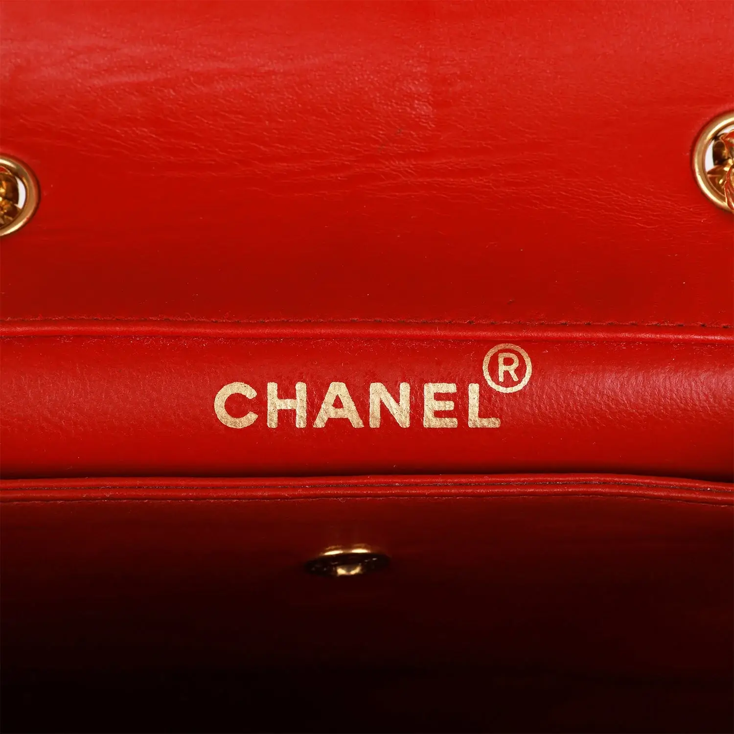 Vintage CC Trapeze Flap Bag Red Lambskin Gold Hardware - image 6