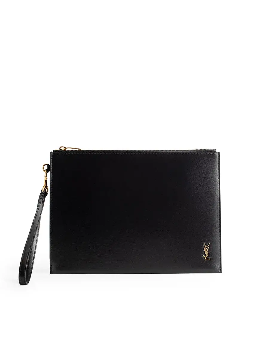 Y Tiny Cassandre Zip Tablet Holder in Shiny Leather - image 3