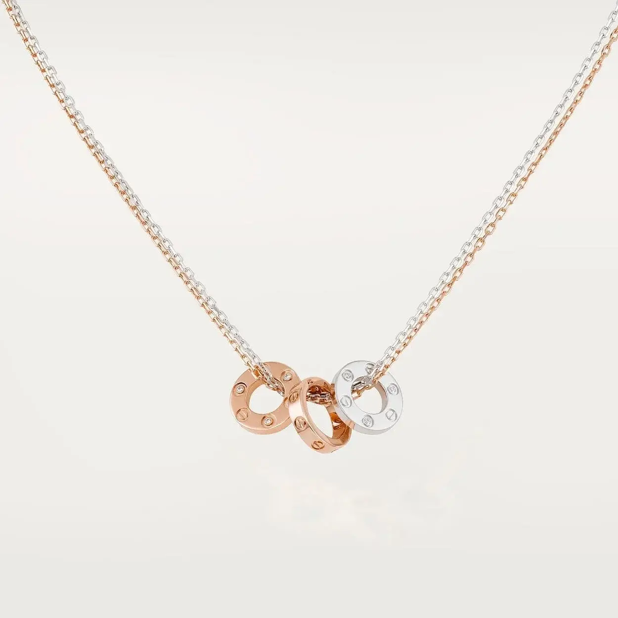 car Love Necklace 3 Circles Necklace-6 Diamonds - image 1