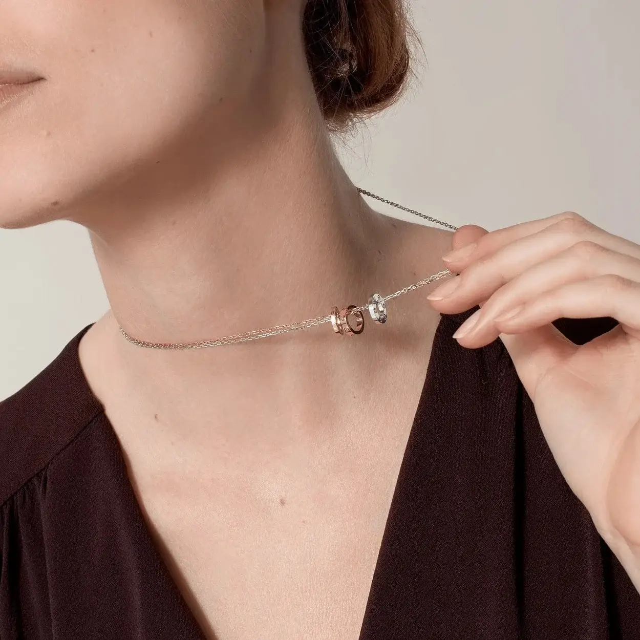 car Love Necklace 3 Circles Necklace-6 Diamonds - image 5