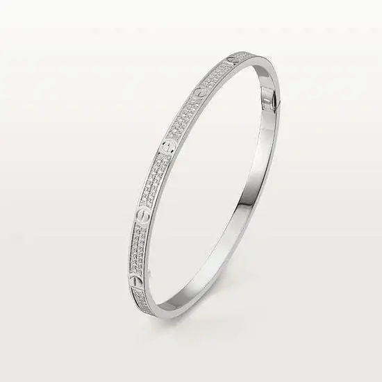 car The London Love Bracelet-Diamond Paved Small Model-4mm Width - View 2