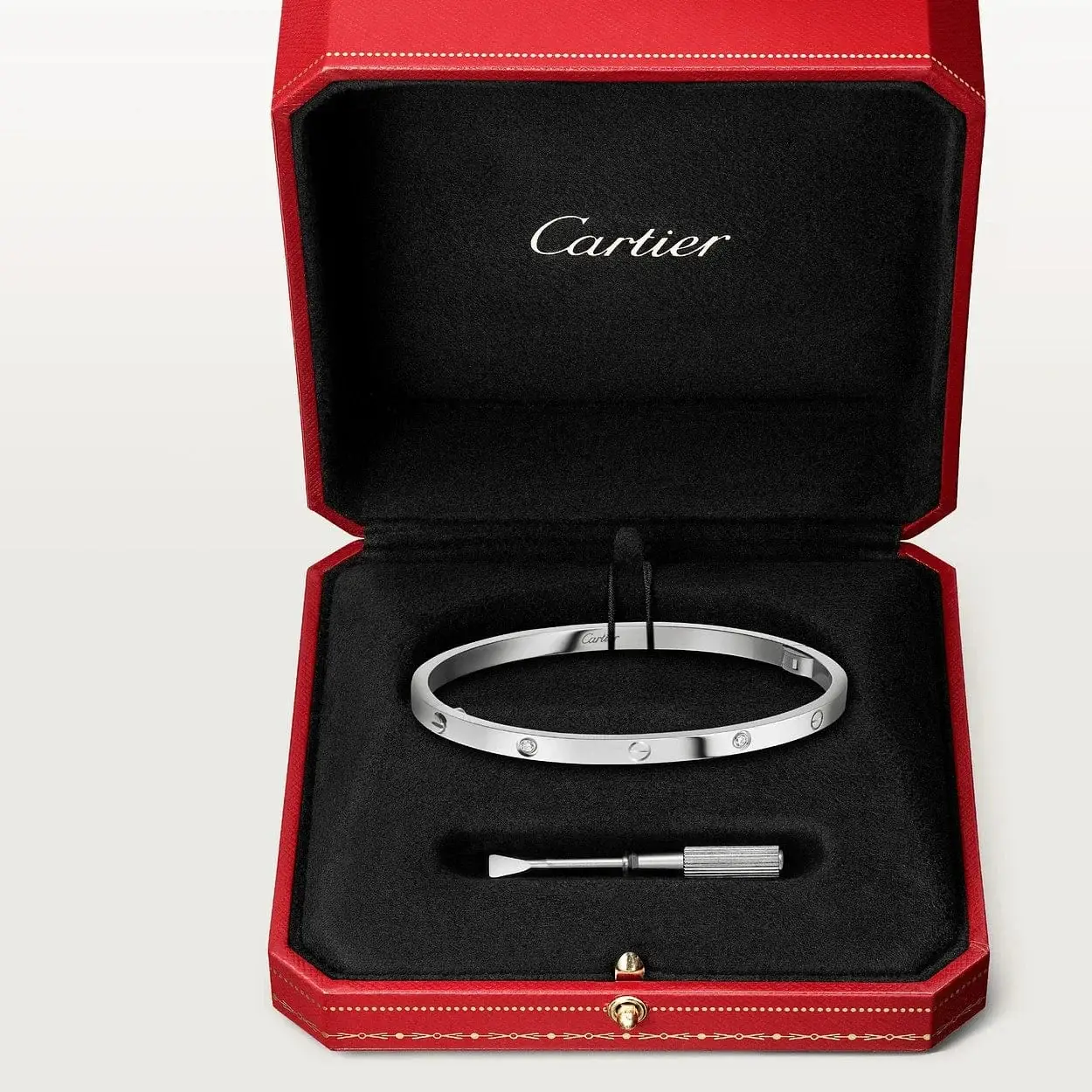 car The London Love Bracelet With 4 Diamonds Small Model-4mm Width - View 5