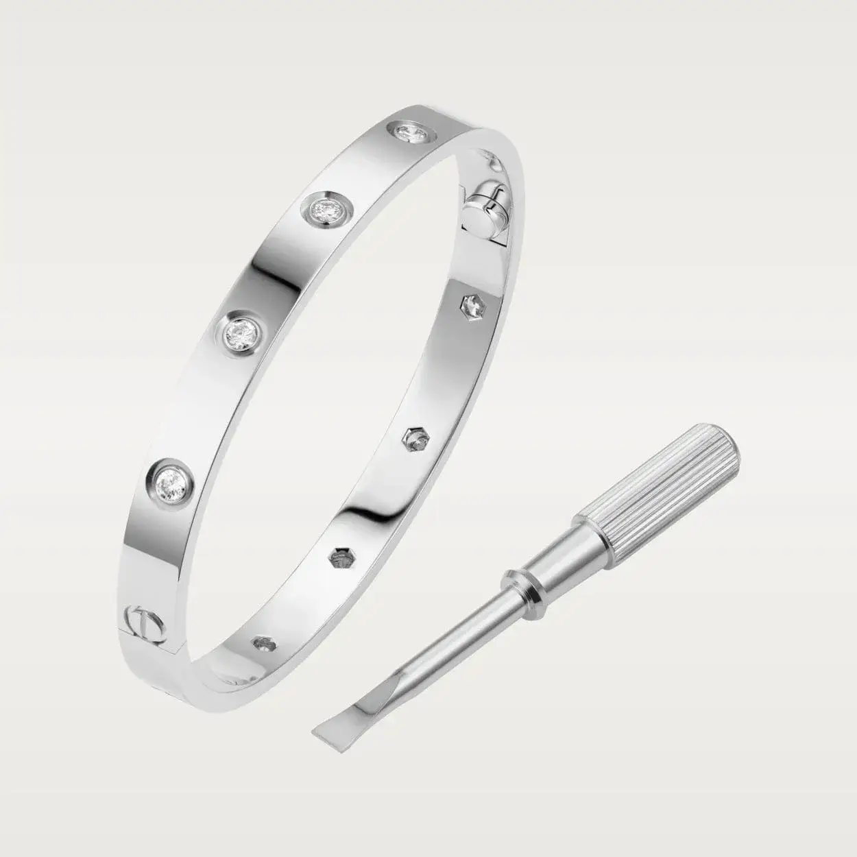car The London Love Bracelet With Diamond Big Model-6mm Width - View 12