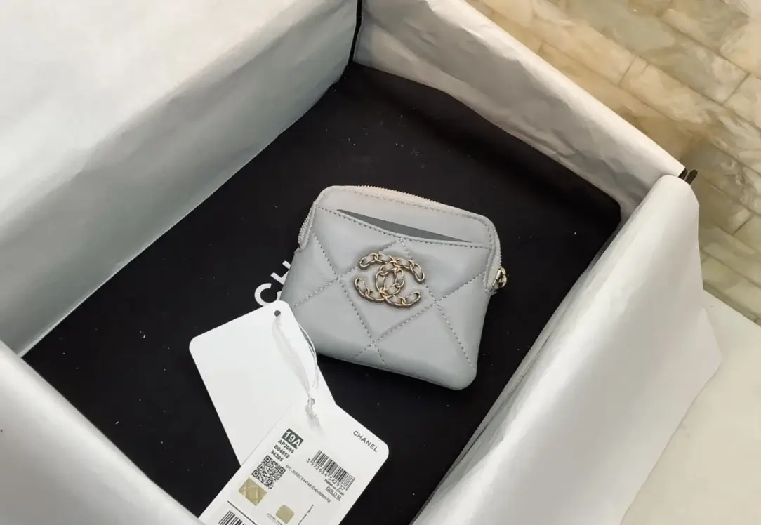 cc CO-CO Card Holder 12cm/4.7in Gold Hardware For Women Grey - image 5