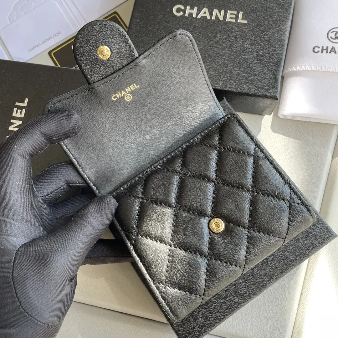 cc Small Classic Flap Wallet Black Bag For Women 10.5cm/4.1in AP0231 Y01295 C3906 - image 5