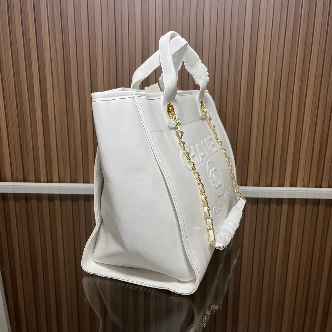 CC leather tote bag black/white size: 36.5/32/15 cm - image 12