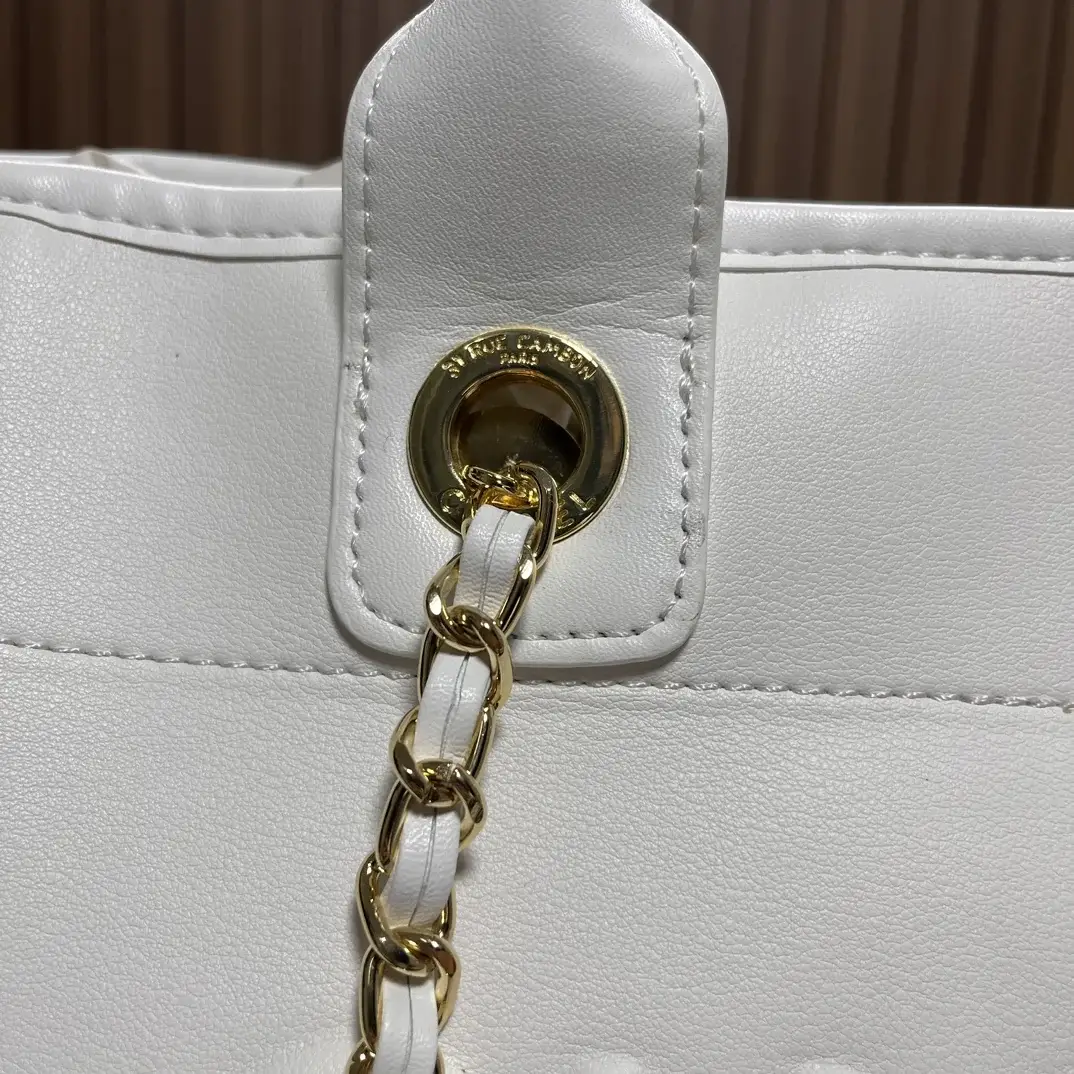 CC leather tote bag black/white size: 36.5/32/15 cm - image 15