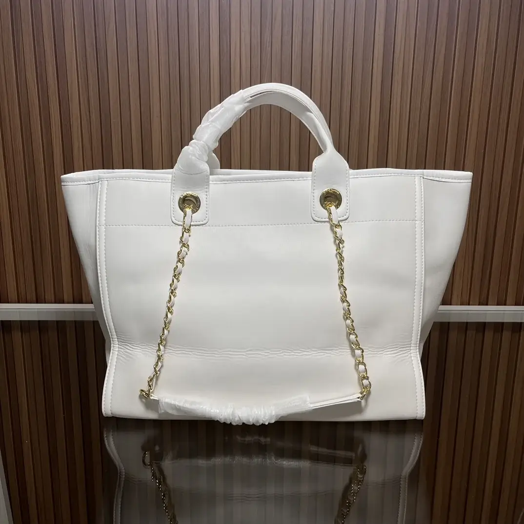 CC leather tote bag black/white size: 36.5/32/15 cm - image 16