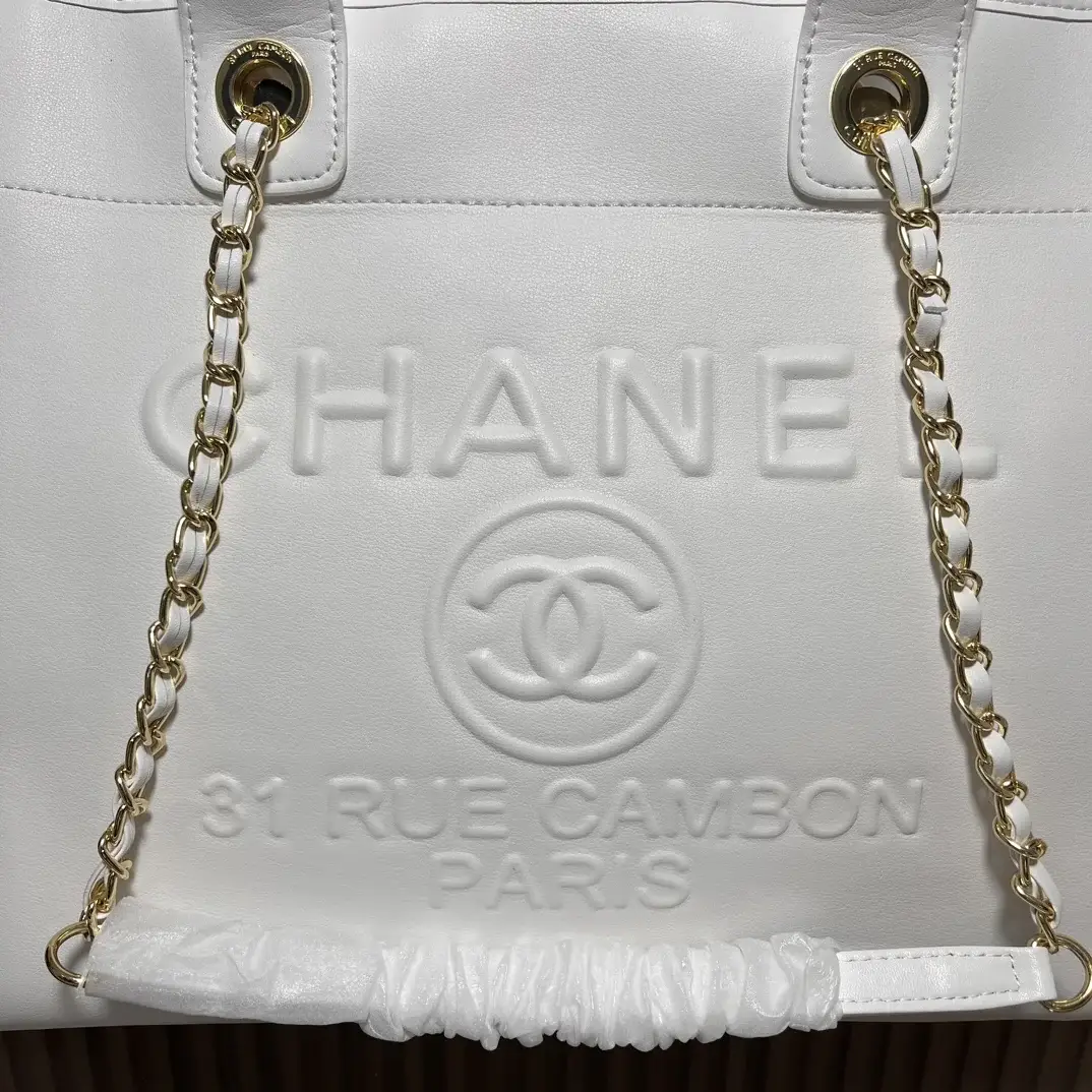 CC leather tote bag black/white size: 36.5/32/15 cm - image 6