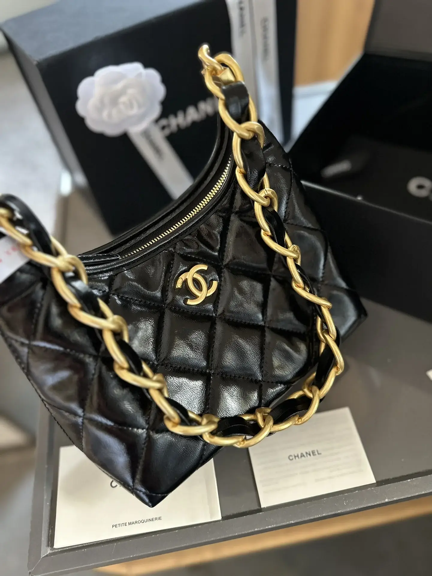 Cc new arrival 24 hobo bag size: 22cm - image 18