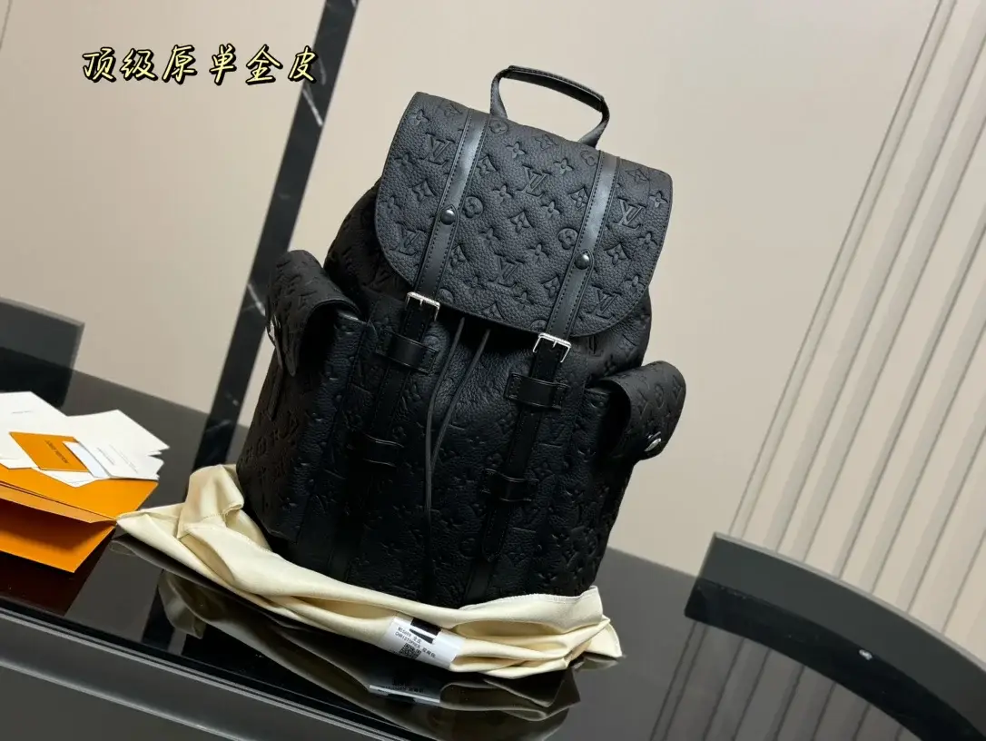 louis new arrival leather backpack bag size:33*43 cm - image 3