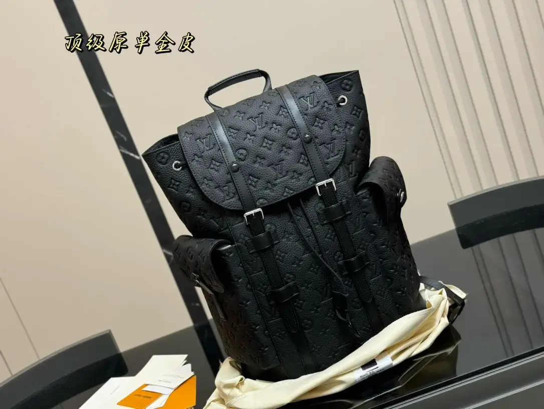 louis new arrival leather backpack bag size:33*43 cm - image 7