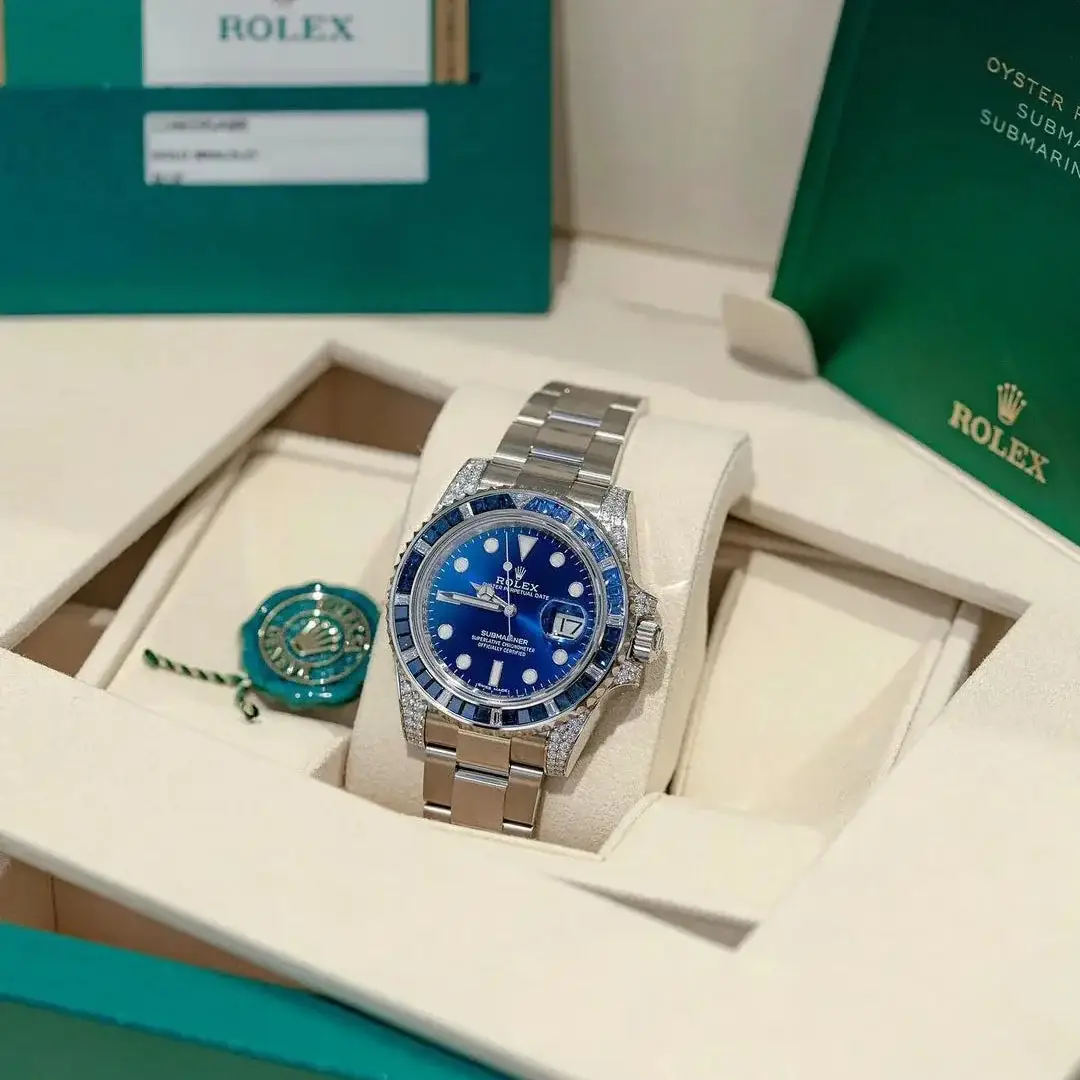 Rlx Submariner Date 116659 SABR 18K White Gold Diamonds Sapphires UNWORN - image 3