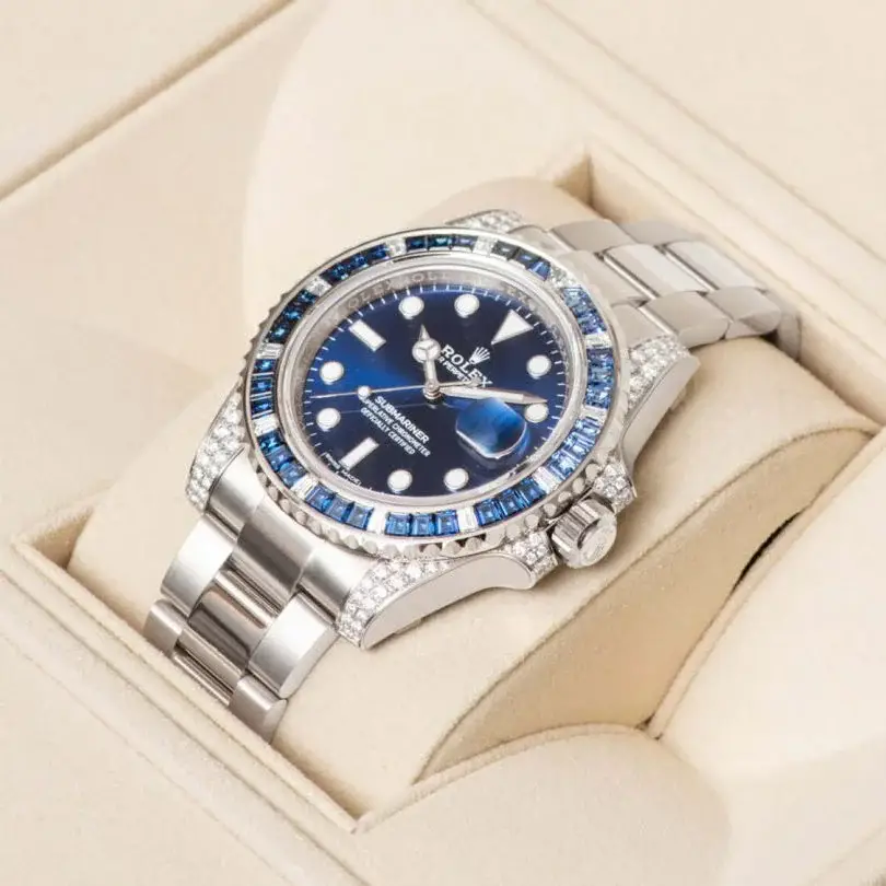 Rlx Submariner Date 116659 SABR 18K White Gold Diamonds Sapphires UNWORN - image 17