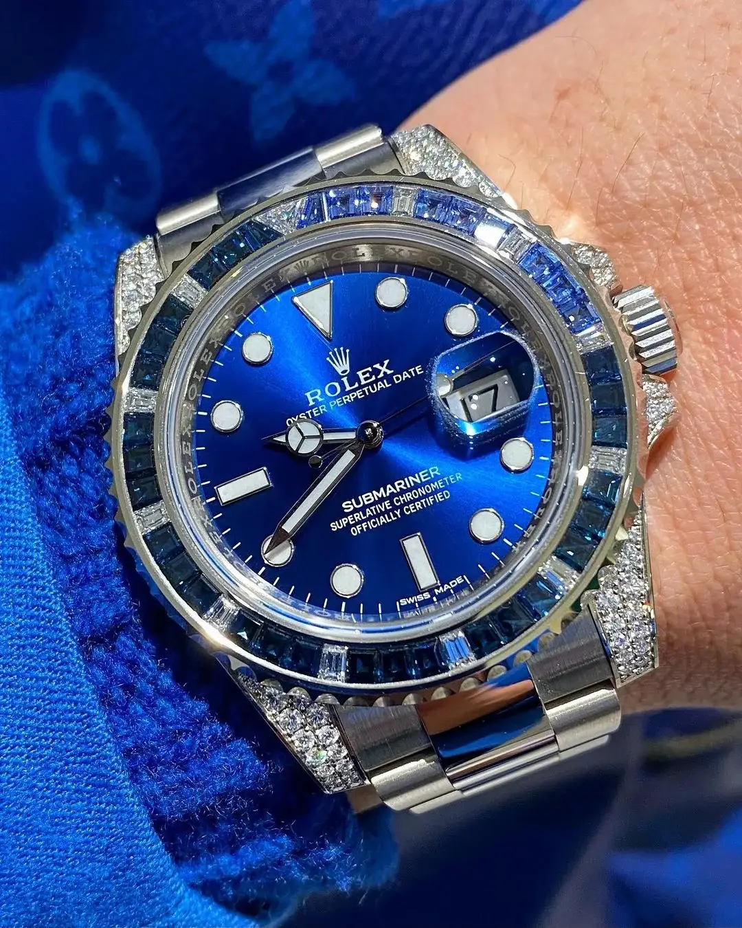 Rlx Submariner Date 116659 SABR 18K White Gold Diamonds Sapphires UNWORN - image 11