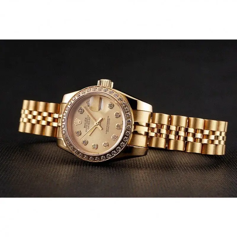 Swiss Rw Lady-Datejust Champagne Dial Diamond Bezel Gold Jubilee Bracelet 1454096 - image 3