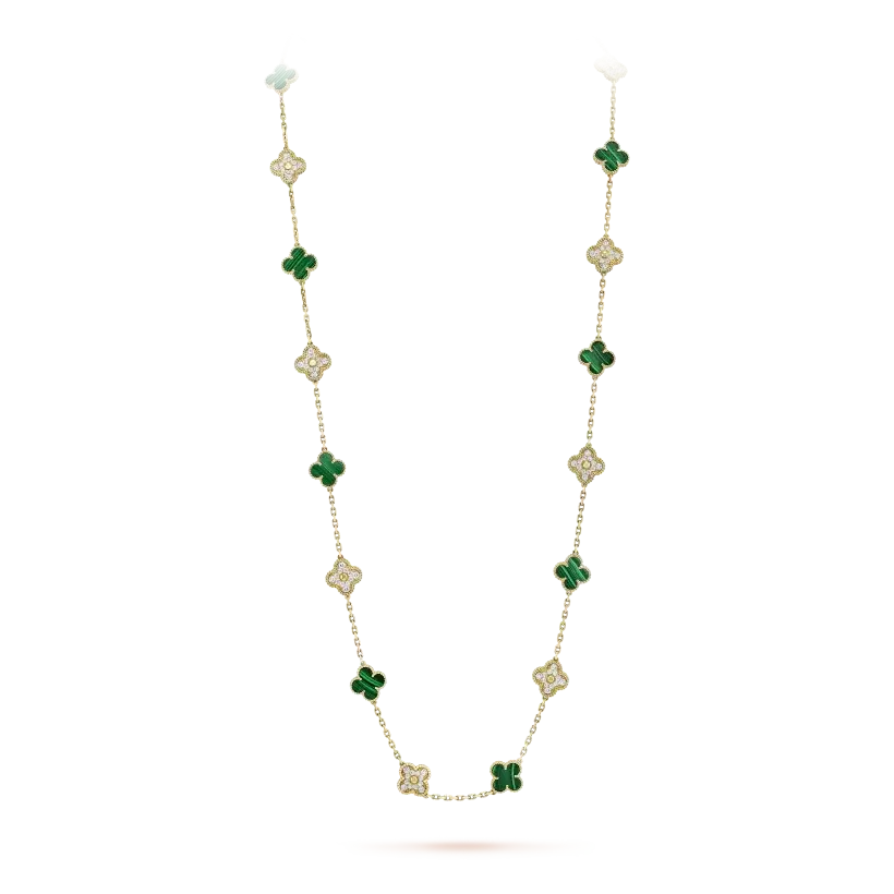 Vintage Alhambra Long Necklace, 20 Charms - image 1