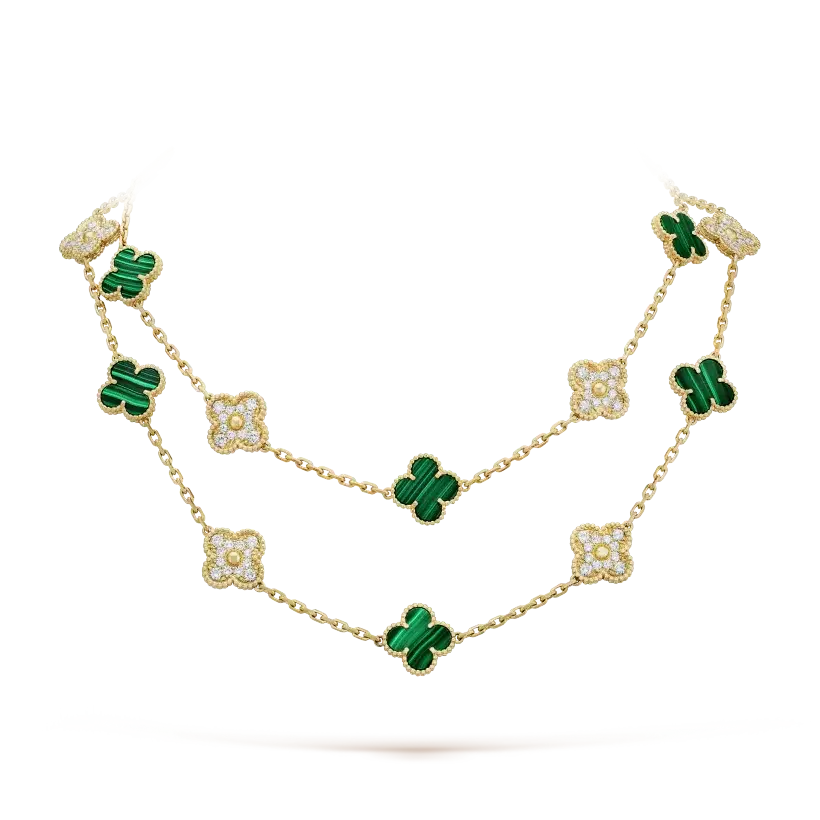 Vintage Alhambra Long Necklace, 20 Charms - image 2