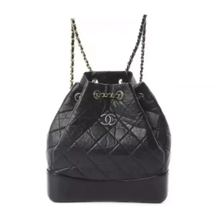 CC Aged Calfskin Quilted Small Gabrielle Backpack Black - image 1