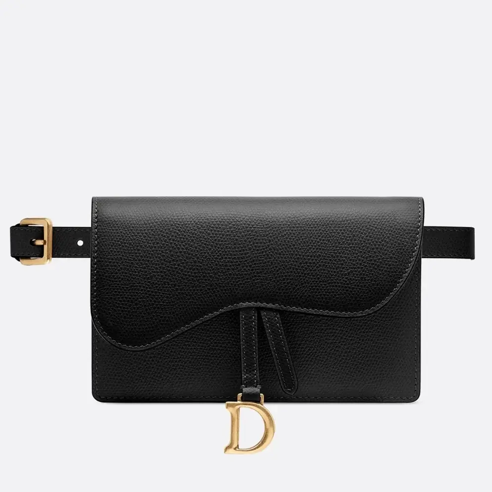 D Black Calfskin Saddle Belt Bag - image 1