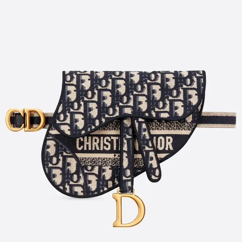 D Saddle Pouch Belt Bag In Blue Oblique Canvas - image 1