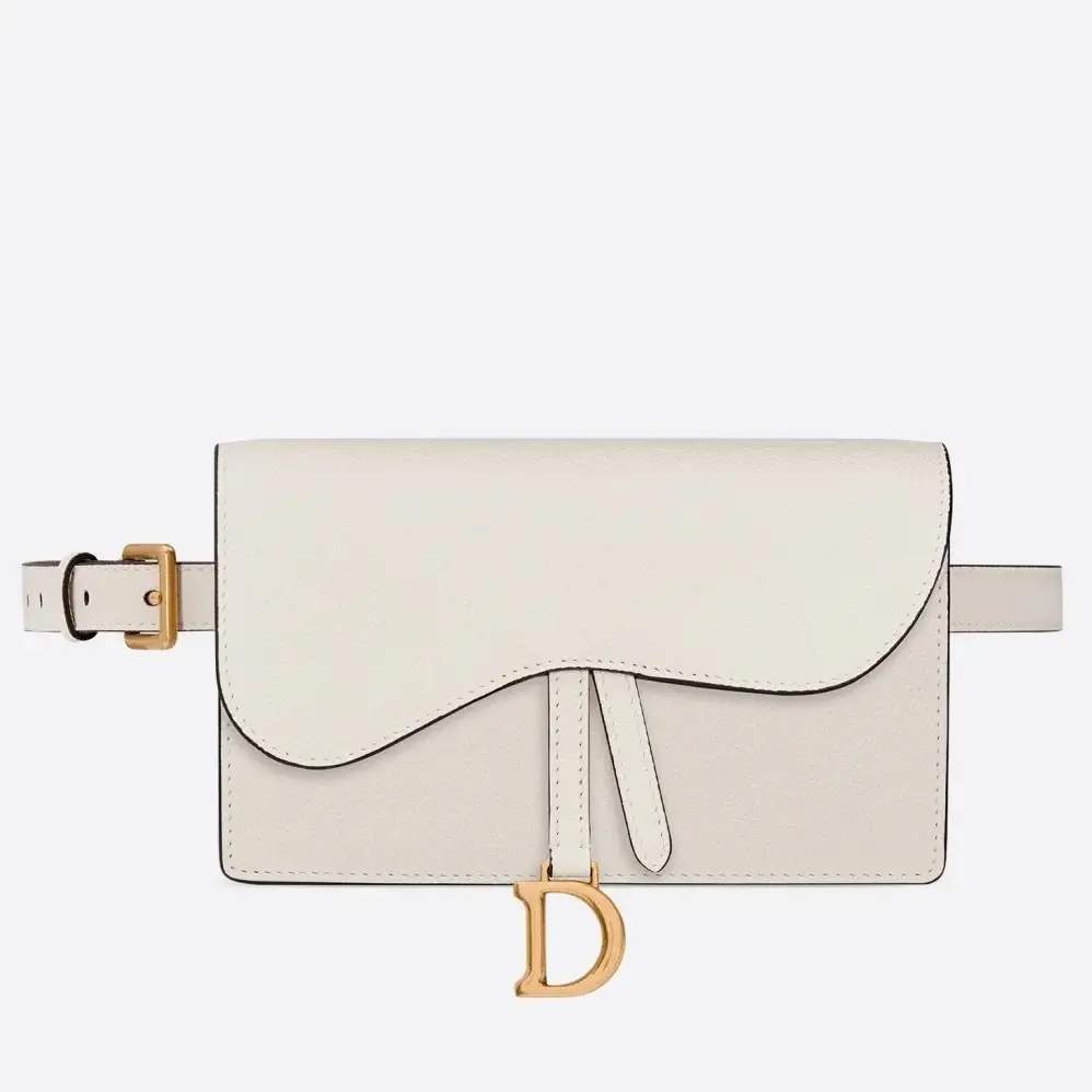 D White Calfskin Saddle Belt Bag - image 1