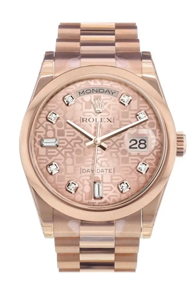 RLX Day-Date 36 Pink Jubilee Diamonds Dial President Everose Gold Watch 118205 - image 1