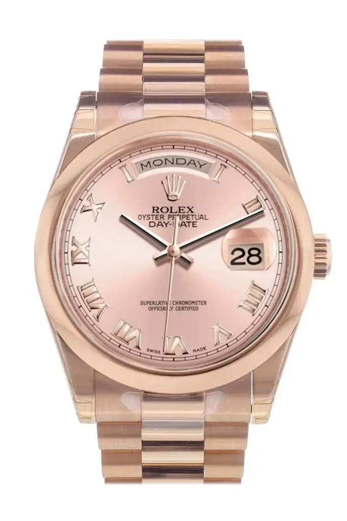RLX Day-Date 36 Pink Roman Dial President Everose Gold Watch 118205 - image 1