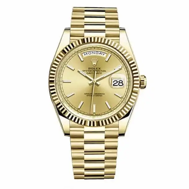 RLX Day-Date 40 Presidential Champagne dial, Fluted Bezel, President bracelet, Yellow gold Watch 228238-0003 - image 1