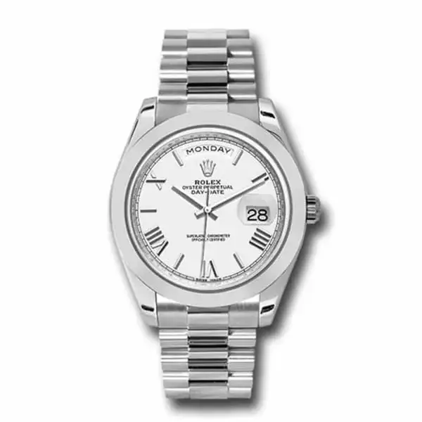 Rlx Day-Date 40 Presidential White dial, Smooth Bezel, President bracelet, Watch 228206-0028 - image 1