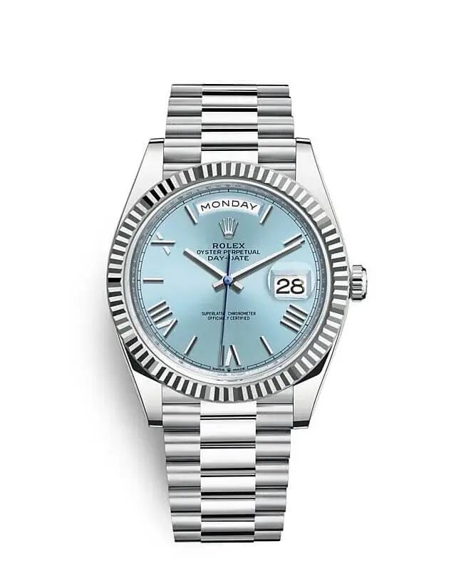 Rlx Oyster Perpetual Day-Date 40 in Platinum with Ice-Blue Dial Men’s Watch 228236-0012 - image 1