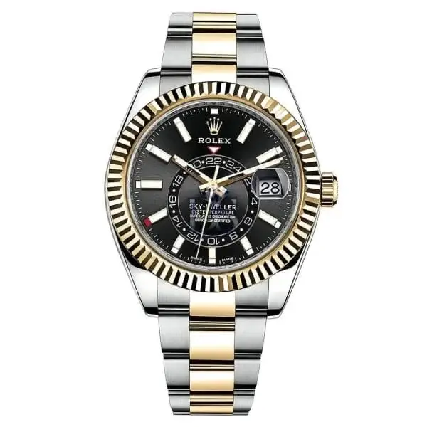 Rlx Sky-Dweller 18K Yellow Gold Black Dial Men’s Watch Ref# 326933-0002 - image 1