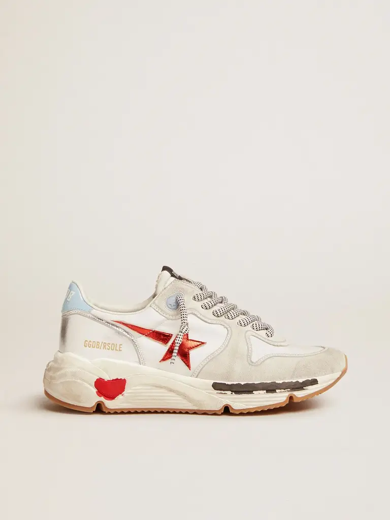 Running Sole sneakers in nylon suede with red laminated leather star