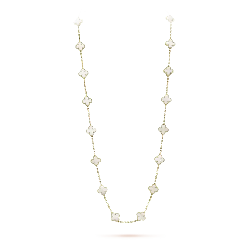 Vintage Alhambra Long Necklace, 20 Charms - image 1